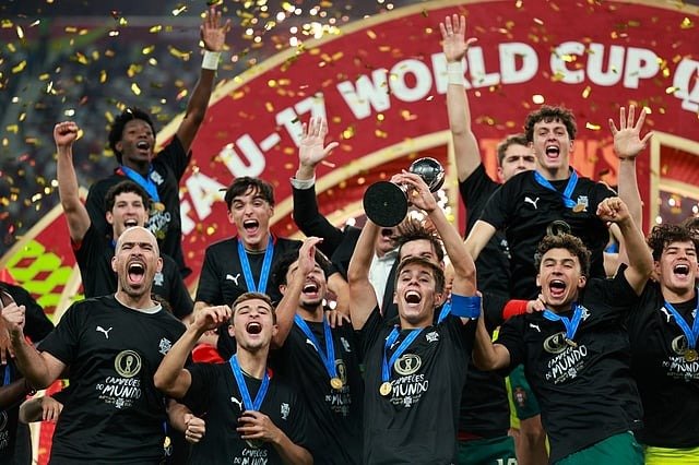 Ronaldo reacts as Portugal win the FIFA U-17 World Cup for the first time